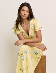 Yellow Floral Iris Midi Dress