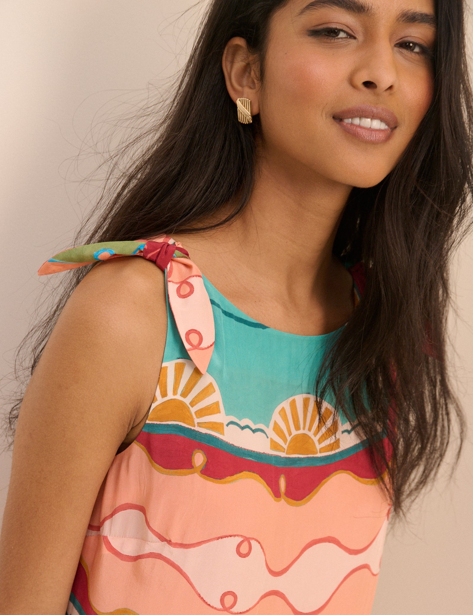 Coral Print Shift Lilly Mini Dress