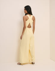 Butter Yellow Wide Leg Reign Jumpsuit