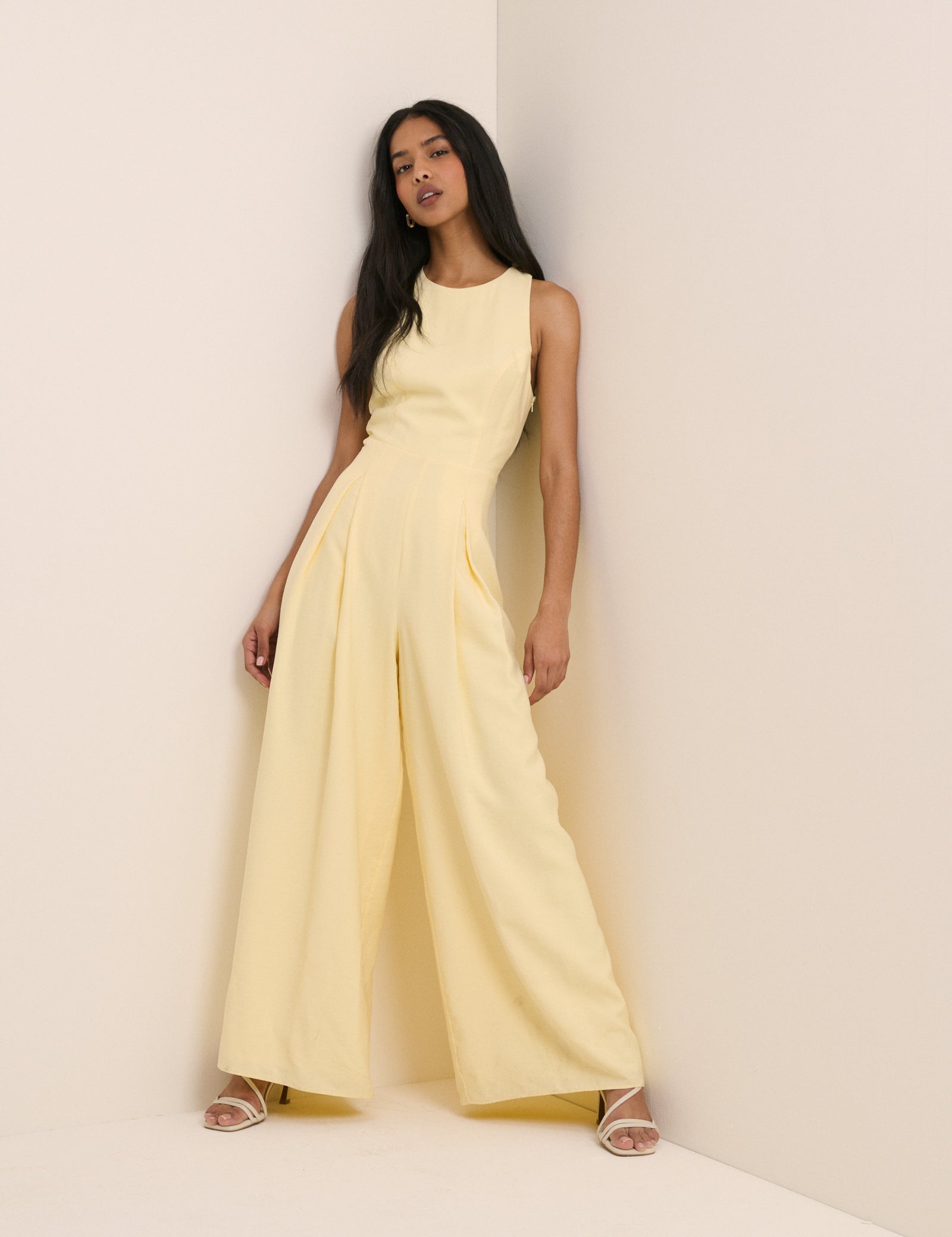 Butter Yellow Wide Leg Reign Jumpsuit