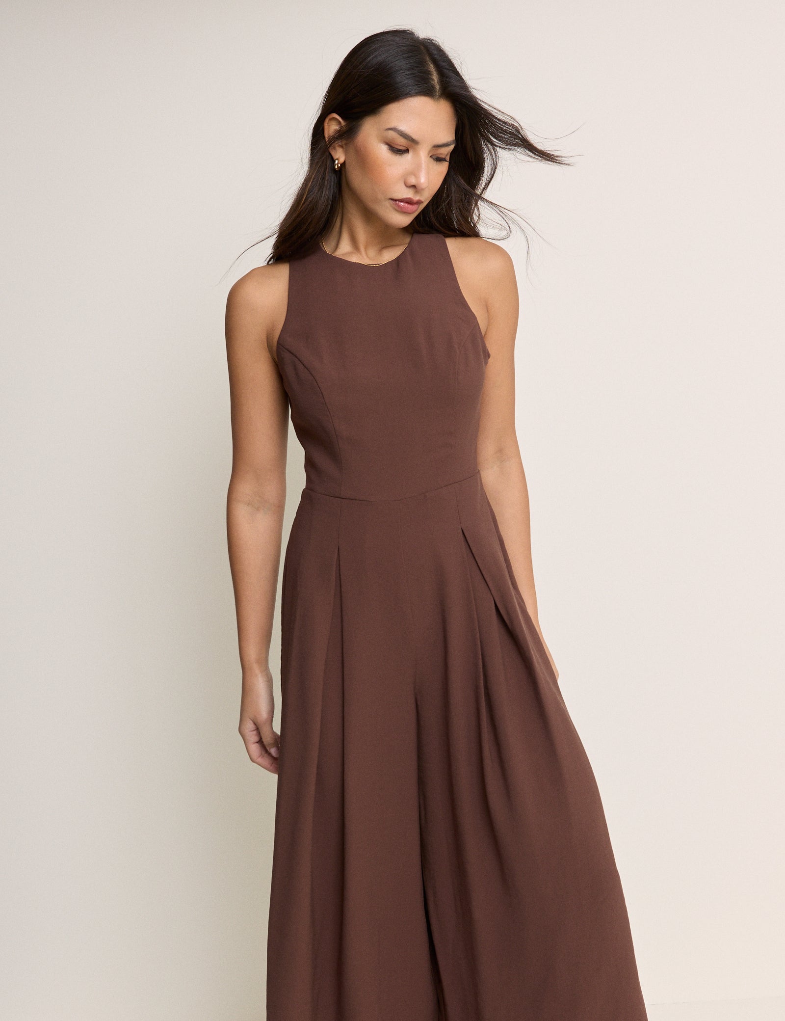 Brown Wide Leg Reign Jumpsuit
