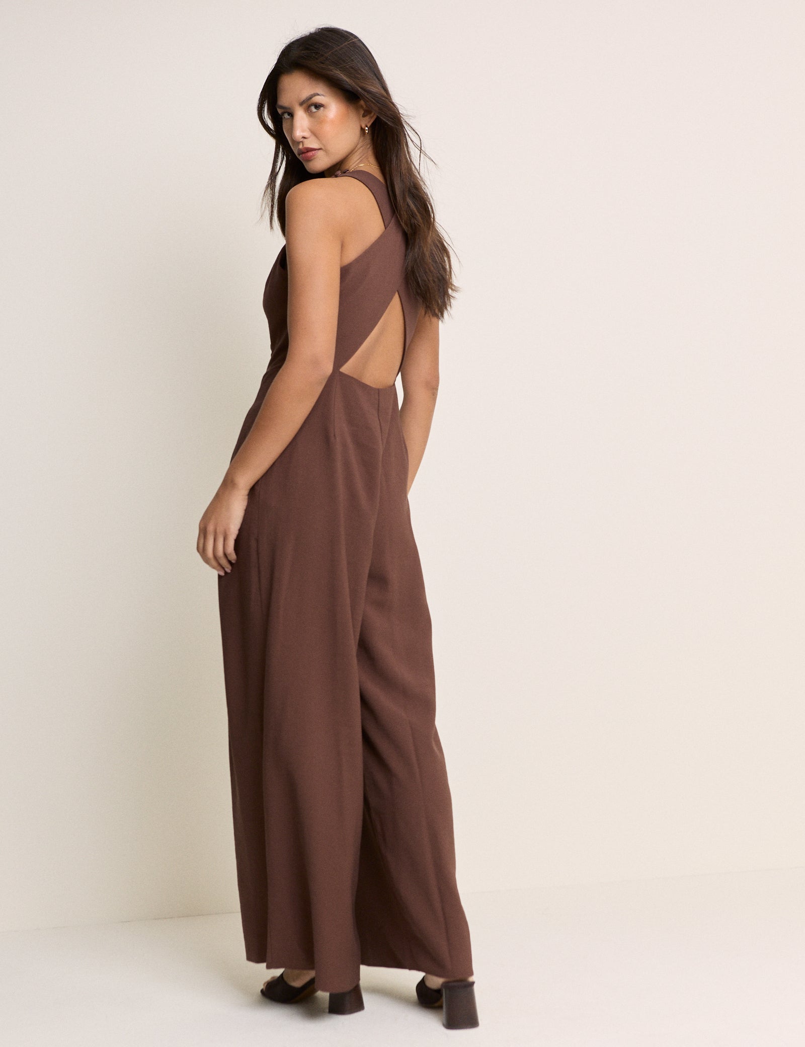 Brown Wide Leg Reign Jumpsuit