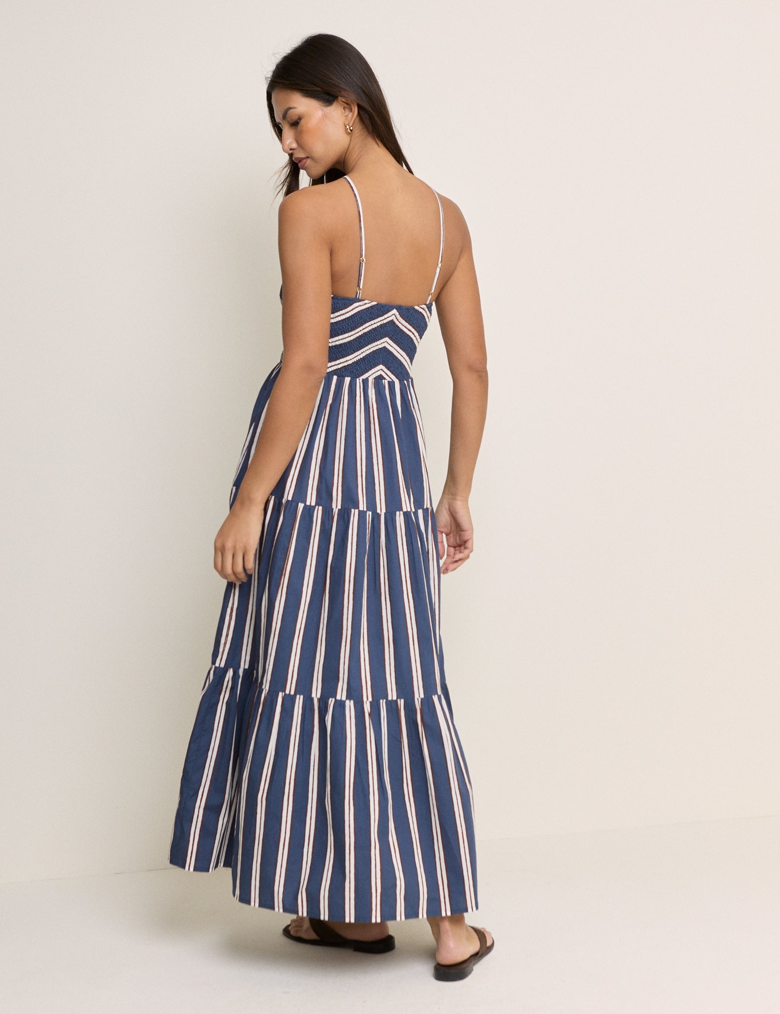 Navy Striped Martina Maxi Dress