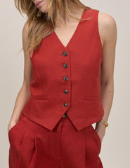 Rust V-Neck Waistcoat