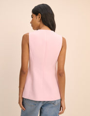 Pink Tailored Longline Waistcoat