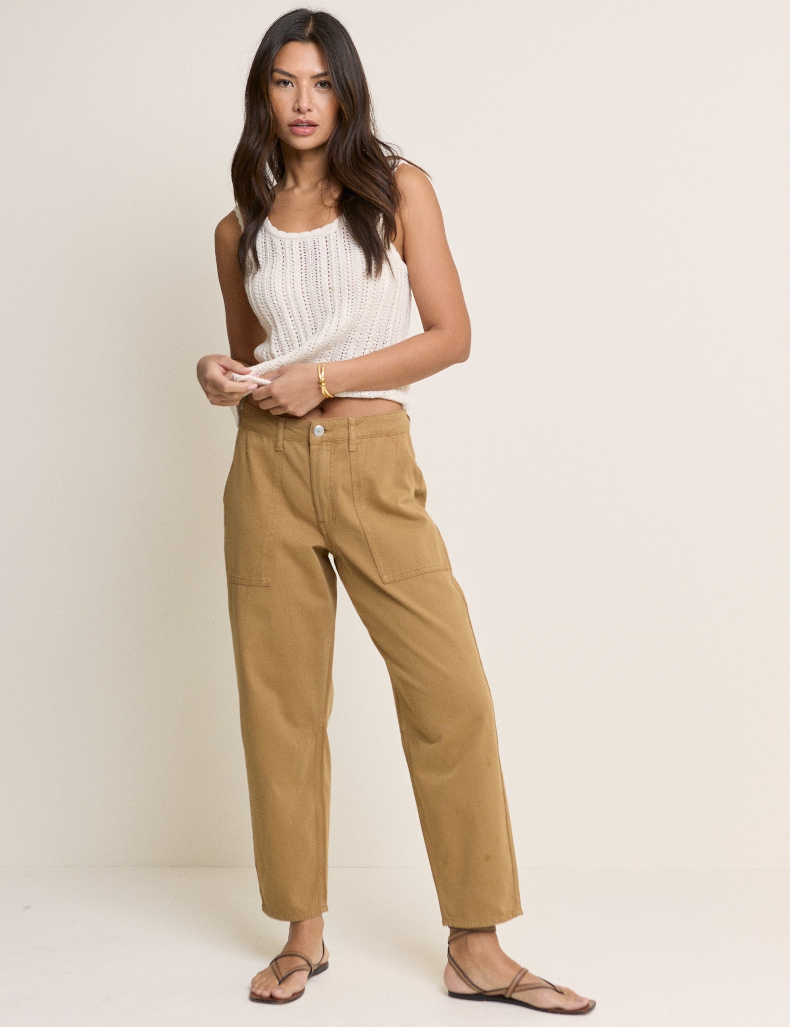Camel Utility Pocket Trousers