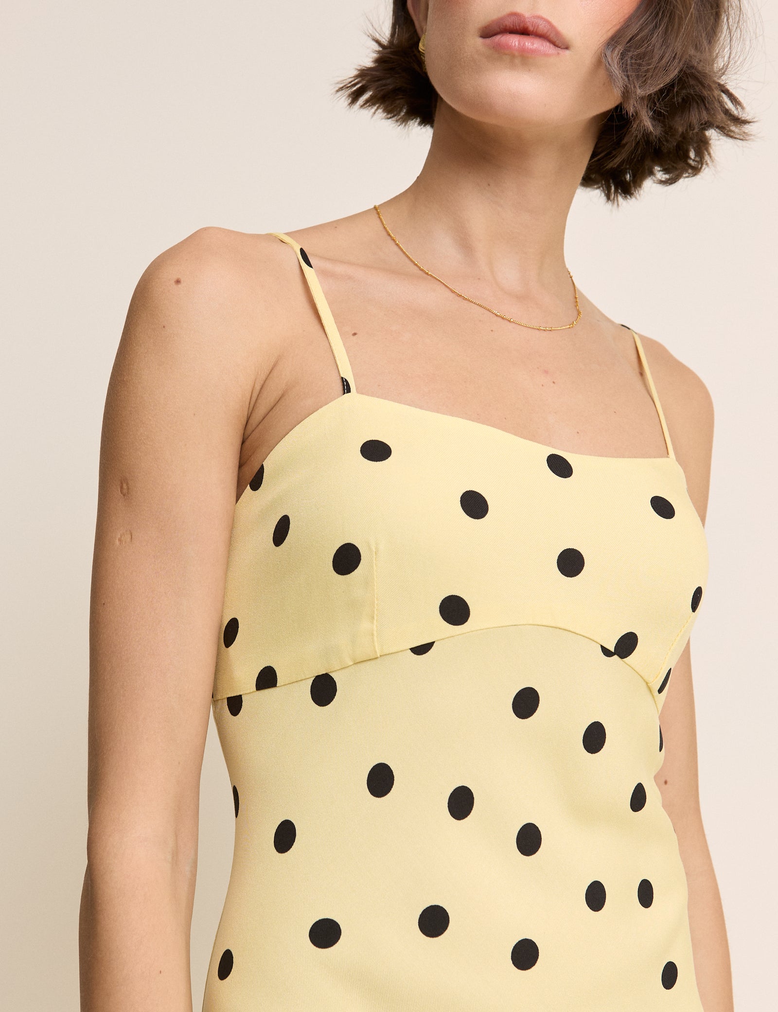 Yellow and Black Polka Dot Debbie Maxi Dress