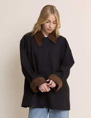 Dark Navy Cord Detail Barn Jacket