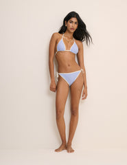 Blue Contrast Trim Bikini Set