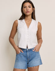 White Broderie Anglaise Sleeveless Eliza Top