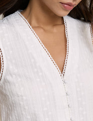 White Broderie Anglaise Sleeveless Eliza Top