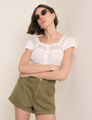 Khaki Utility Pocket Etta Shorts