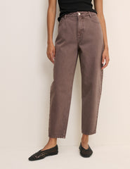 Brown Putney Barrel Leg Jeans