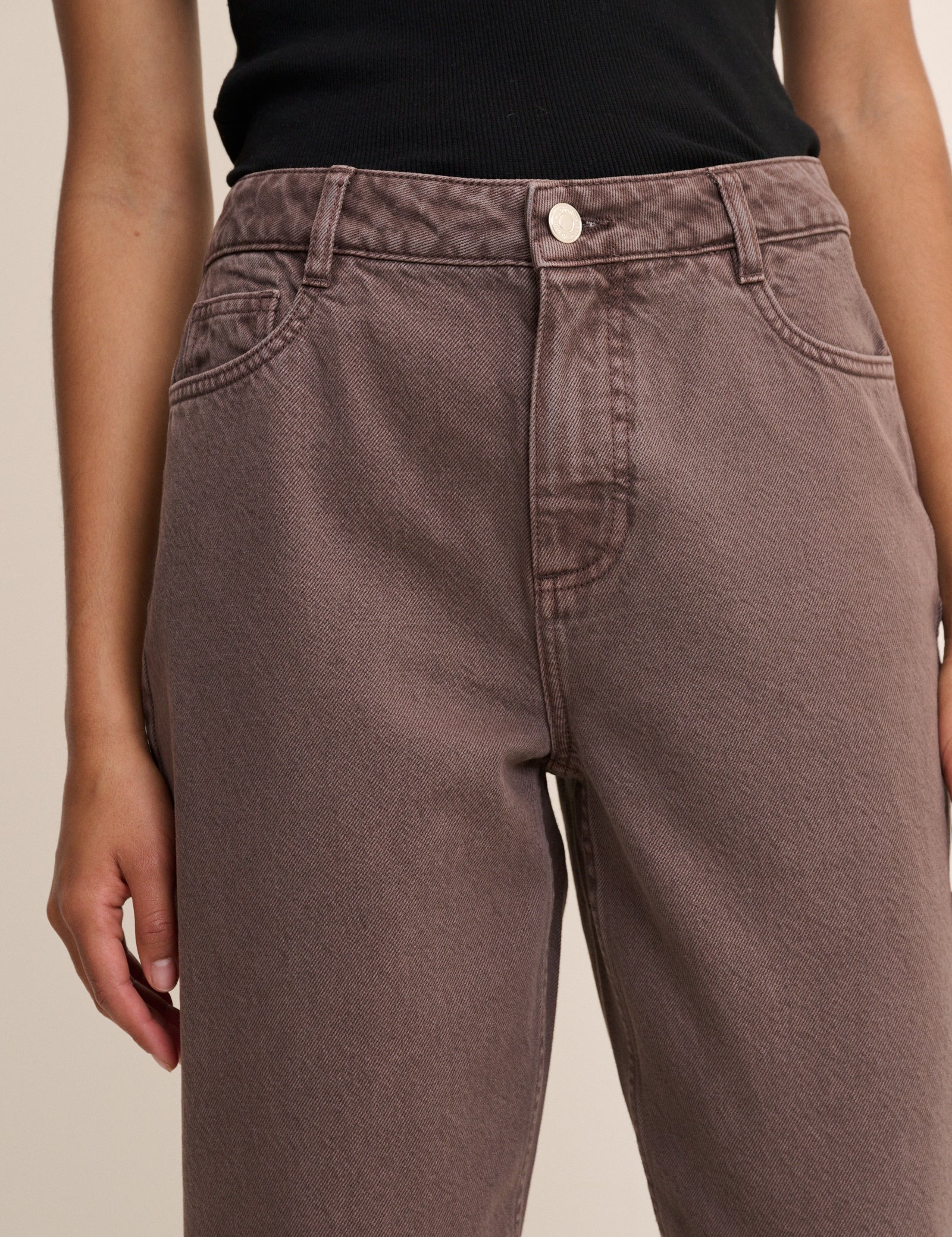 Brown Putney Barrel Leg Jeans