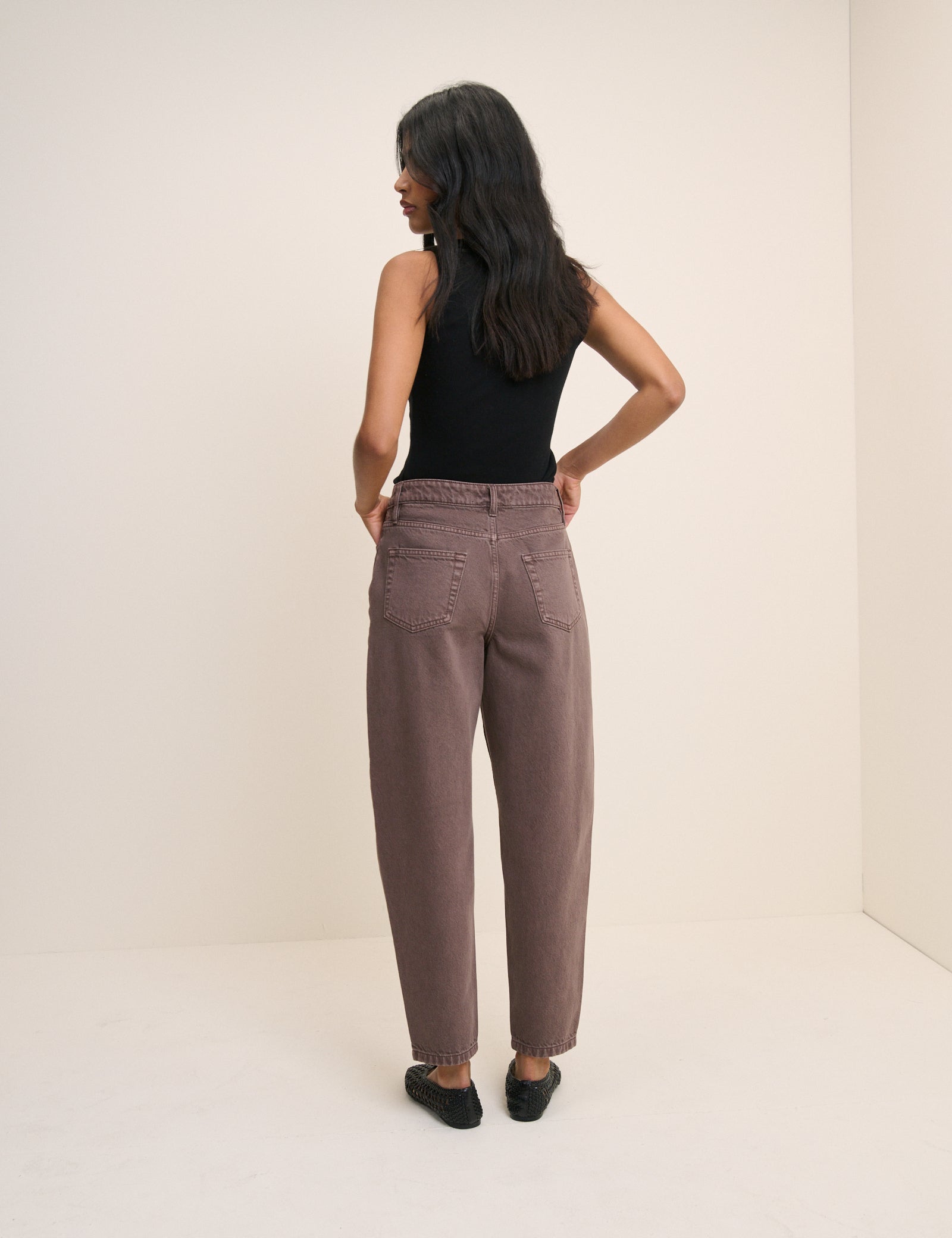 Brown Putney Barrel Leg Jeans