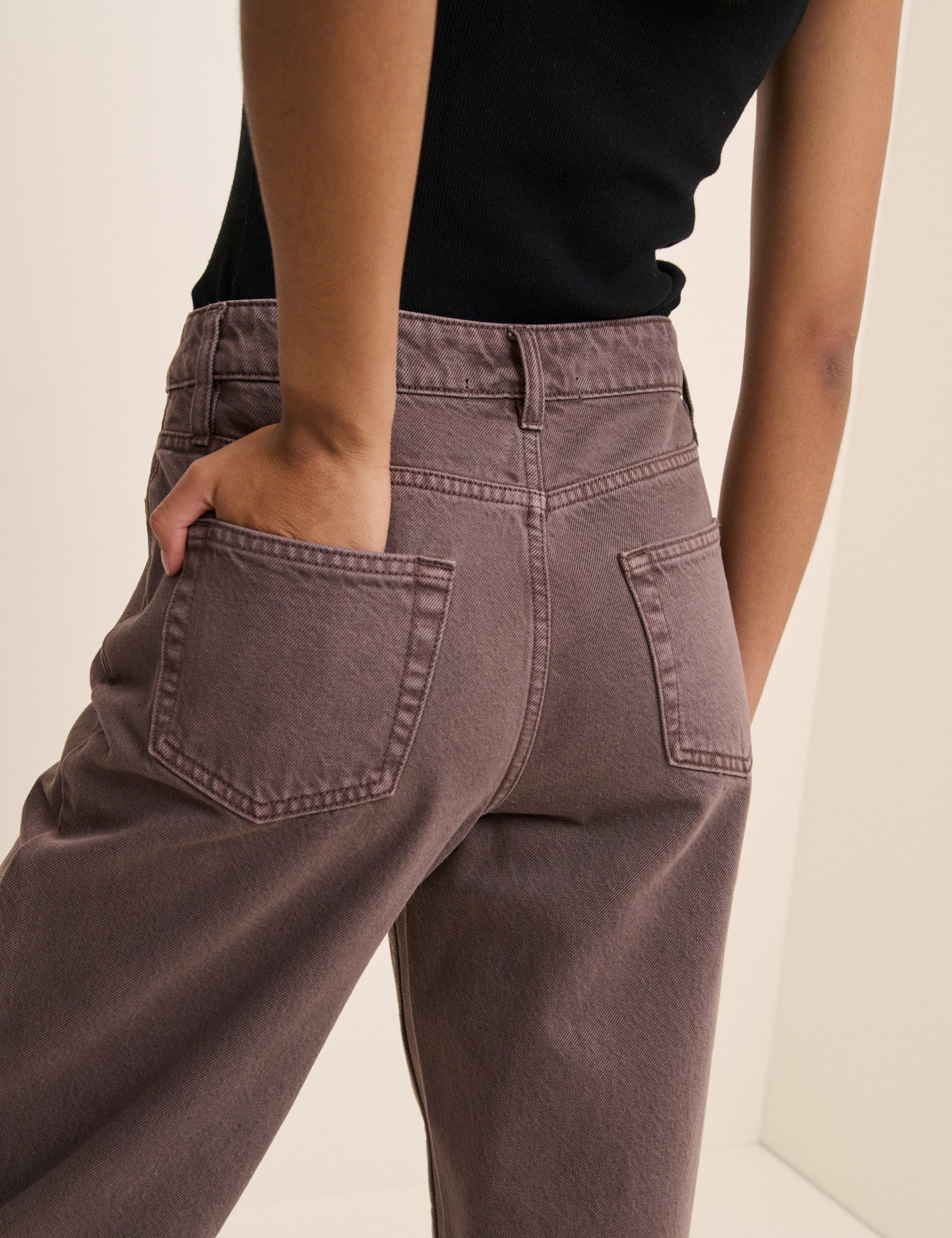 Brown Putney Barrel Leg Jeans