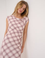 Pink Check Jessica Maxi Dress