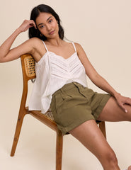 Khaki Pleat Front Rosie Short