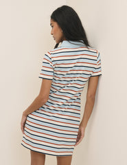 Blue Striped Jersey Polo Collins Mini Dress