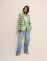 Green Tartan Alicia Double Breasted Blazer