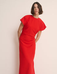 Red Asymmetric Naz Maxi Dress