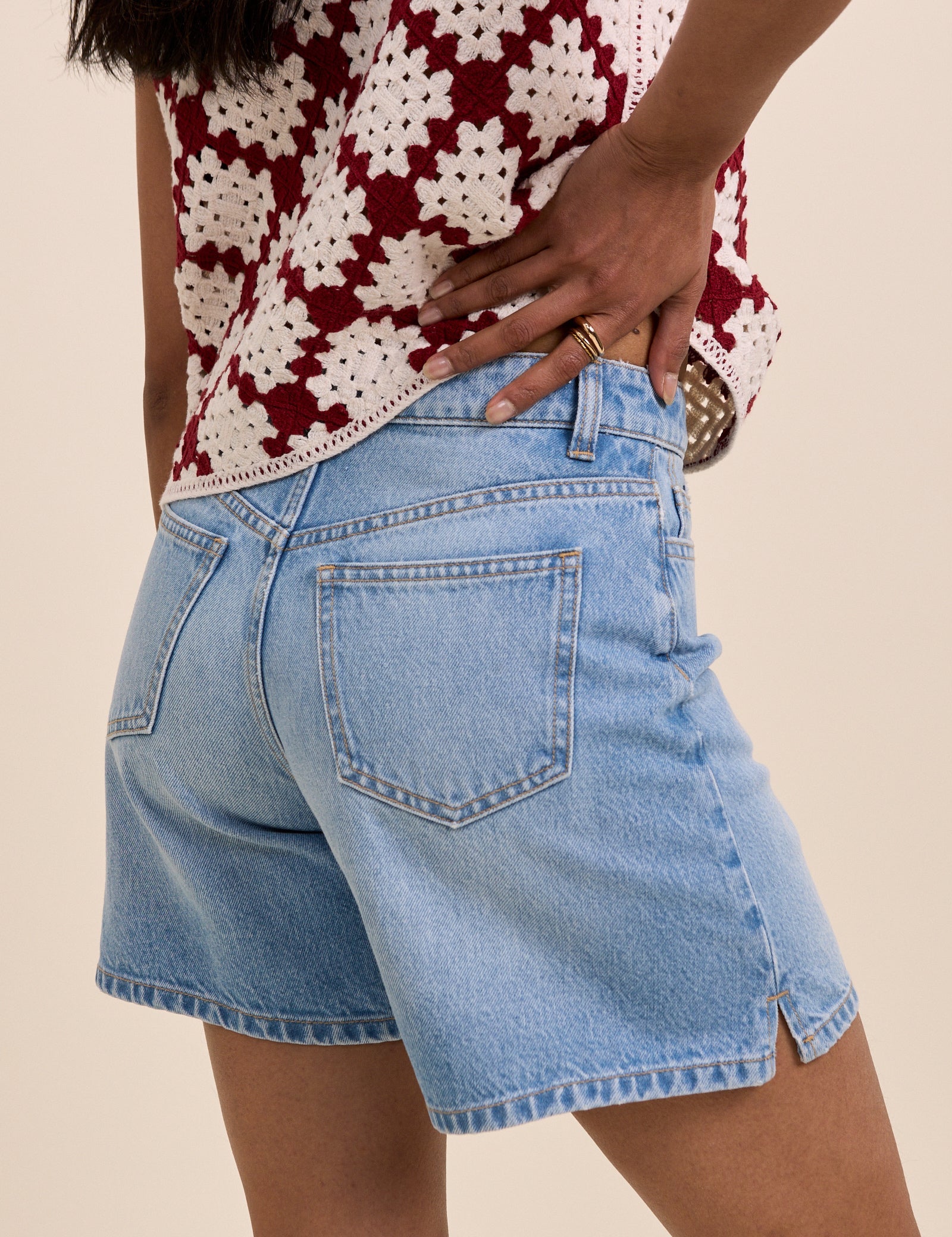 Light Blue Bermuda Denim Shorts