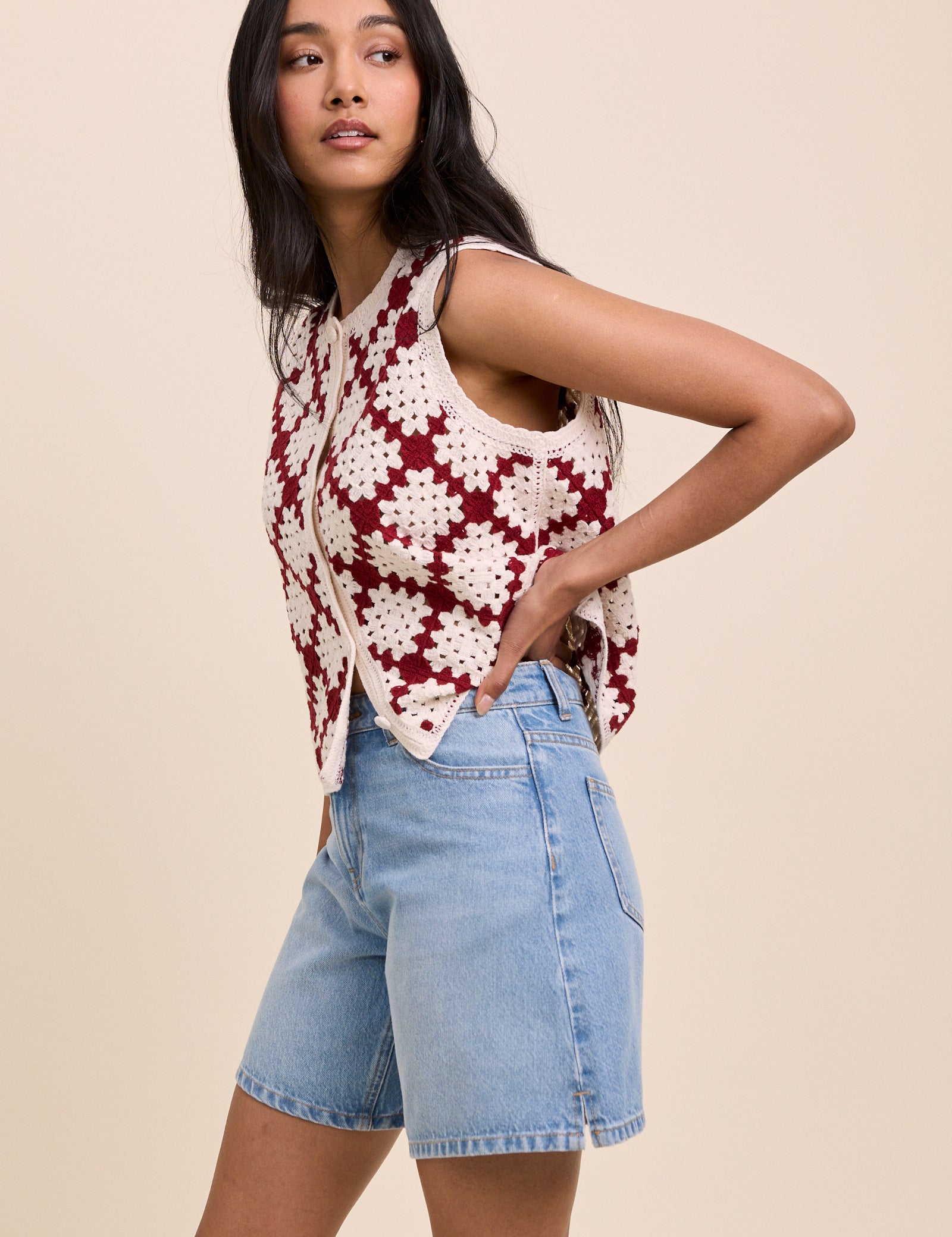 Light Blue Bermuda Denim Shorts