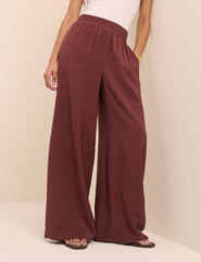 Burgundy Relaxed Wide Leg Trouser