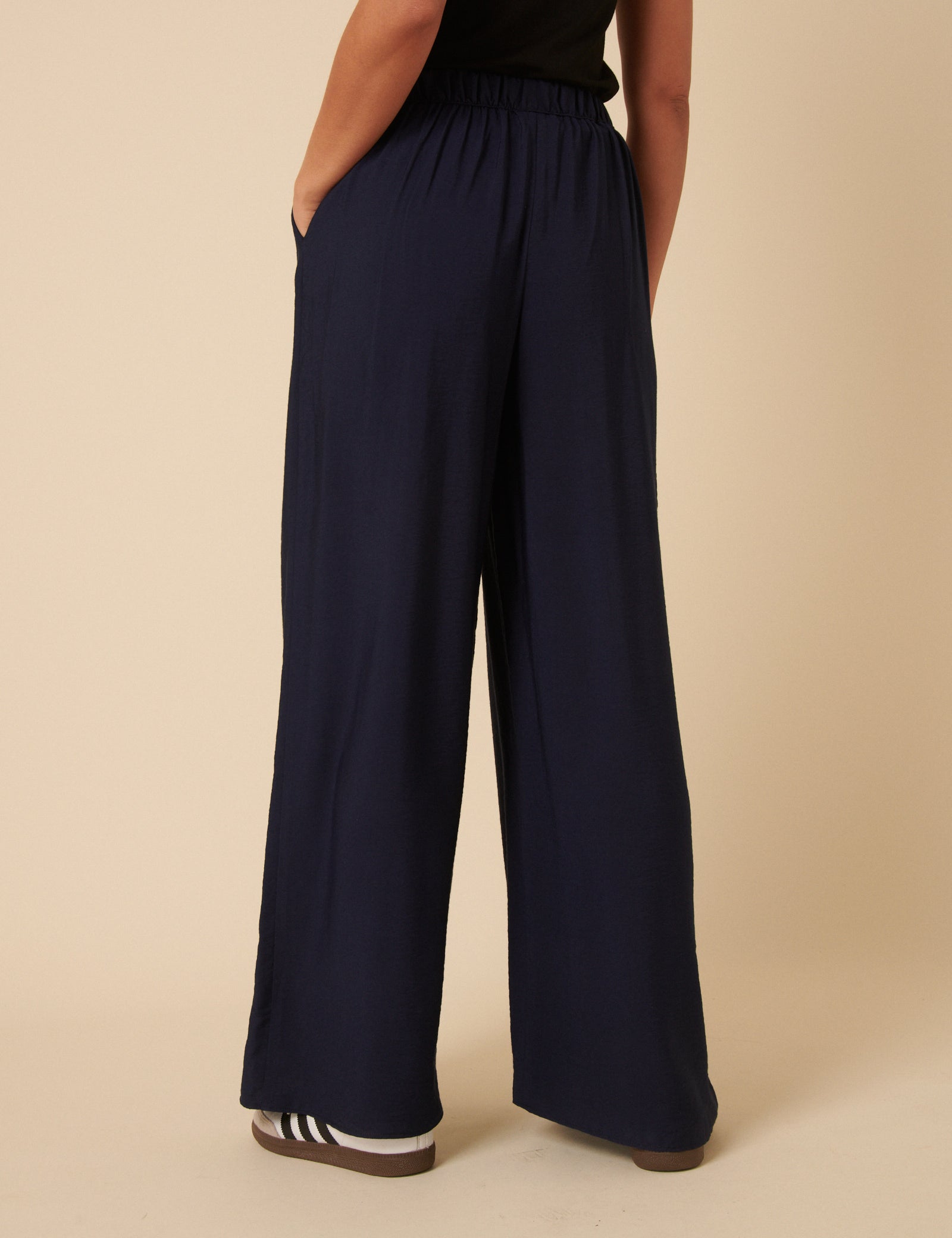 Navy Full Length Zeena Trousers