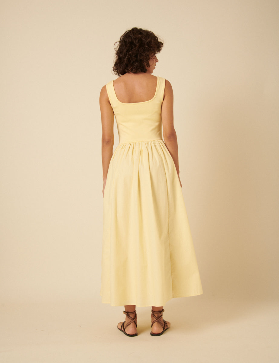 Butter Yellow Colorado Midi Dress