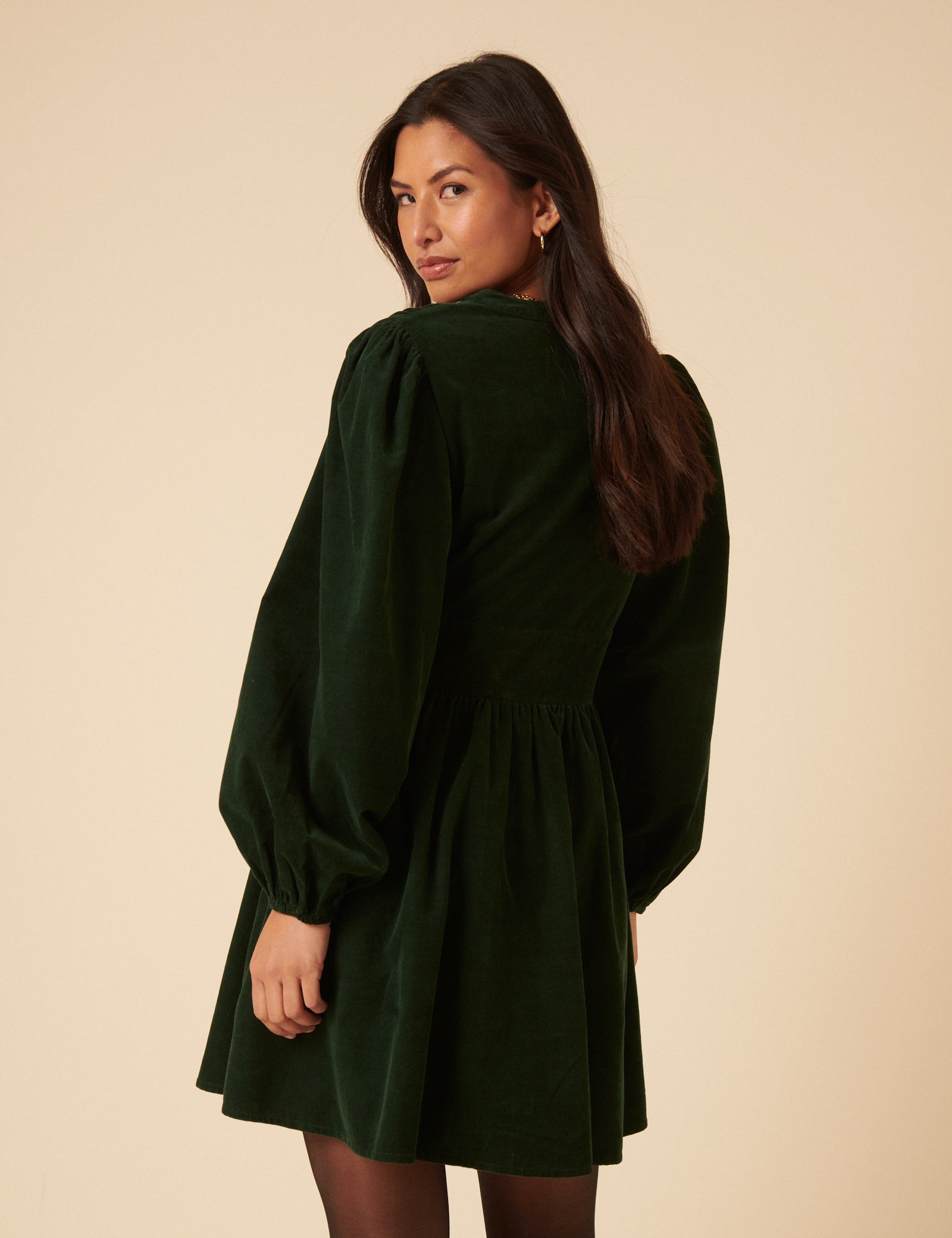 Forest Green Cord Starlight Mini Dress