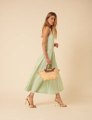 Mint Green Halterneck Amie Midi Dress