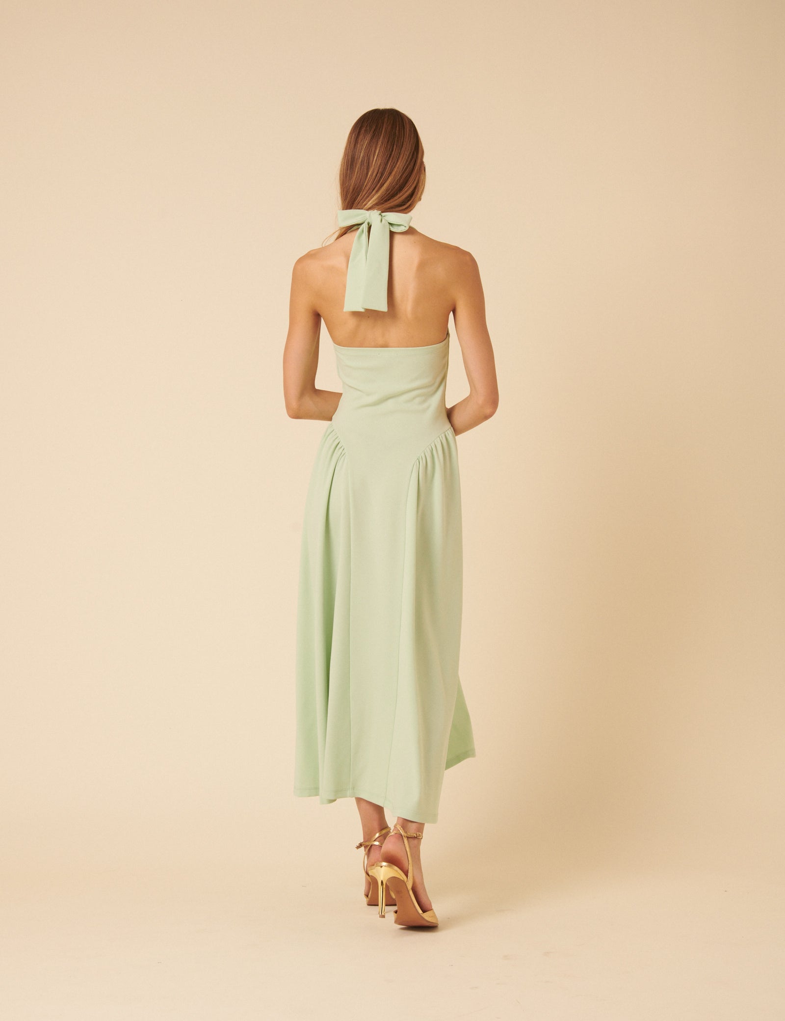 Mint Green Halterneck Amie Midi Dress