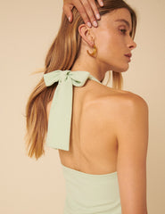 Mint Green Halterneck Amie Midi Dress