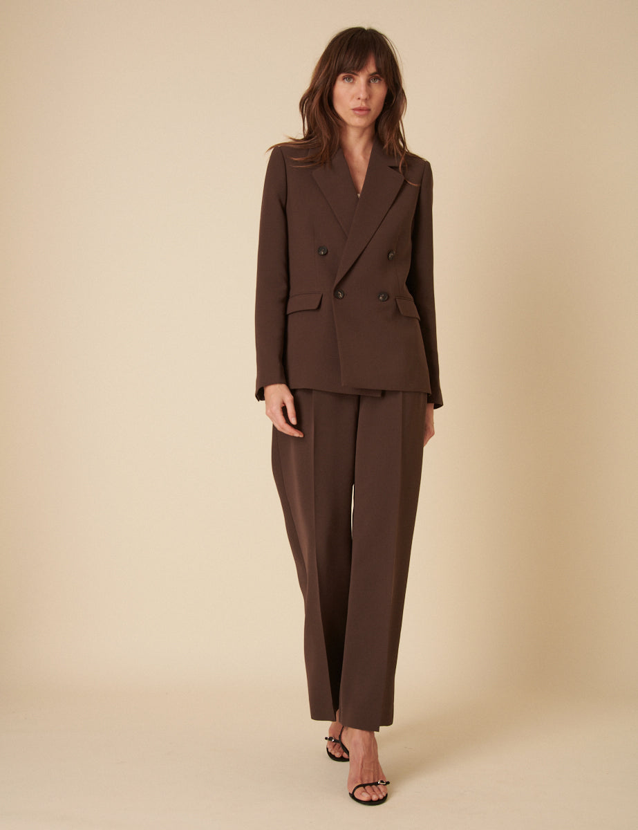 Brown Double Breasted Alicia Blazer