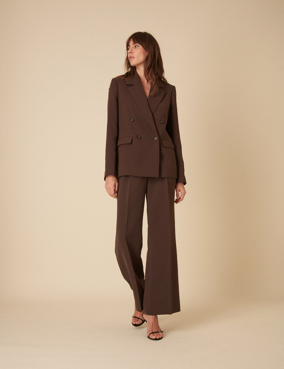 Brown Double Breasted Alicia Blazer