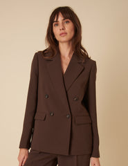 Brown Double Breasted Alicia Blazer
