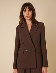 Brown Double Breasted Alicia Blazer