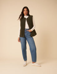 Khaki Borg Gilet