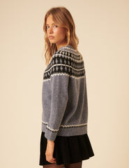 Blue Fair Isle Knitted Jumper