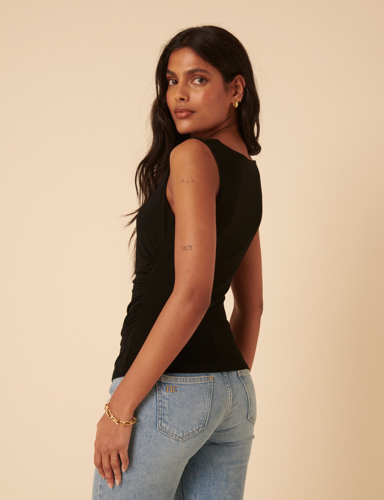 Black Ruched Top