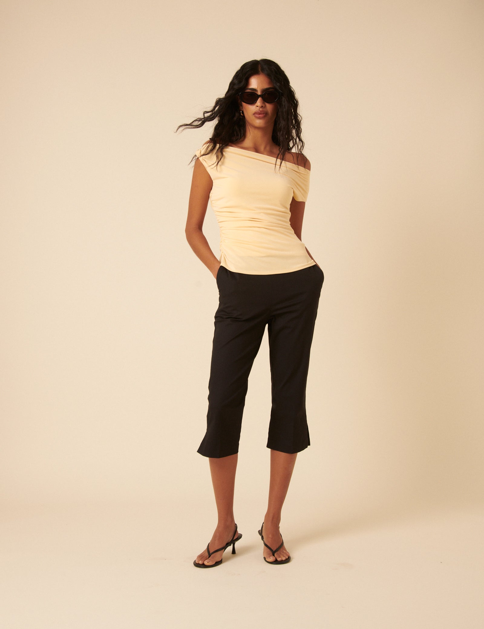 Butter Yellow Asymmetric Top
