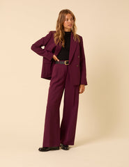 Burgundy Double Breasted Alicia Blazer