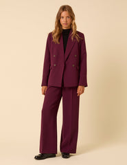 Burgundy Double Breasted Alicia Blazer