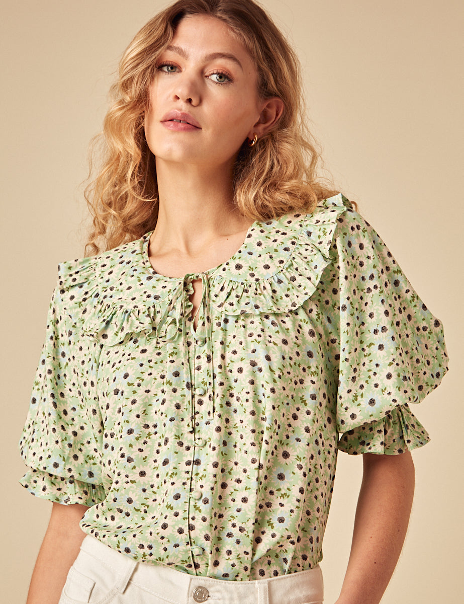 Green Ditsy Aliyah Top