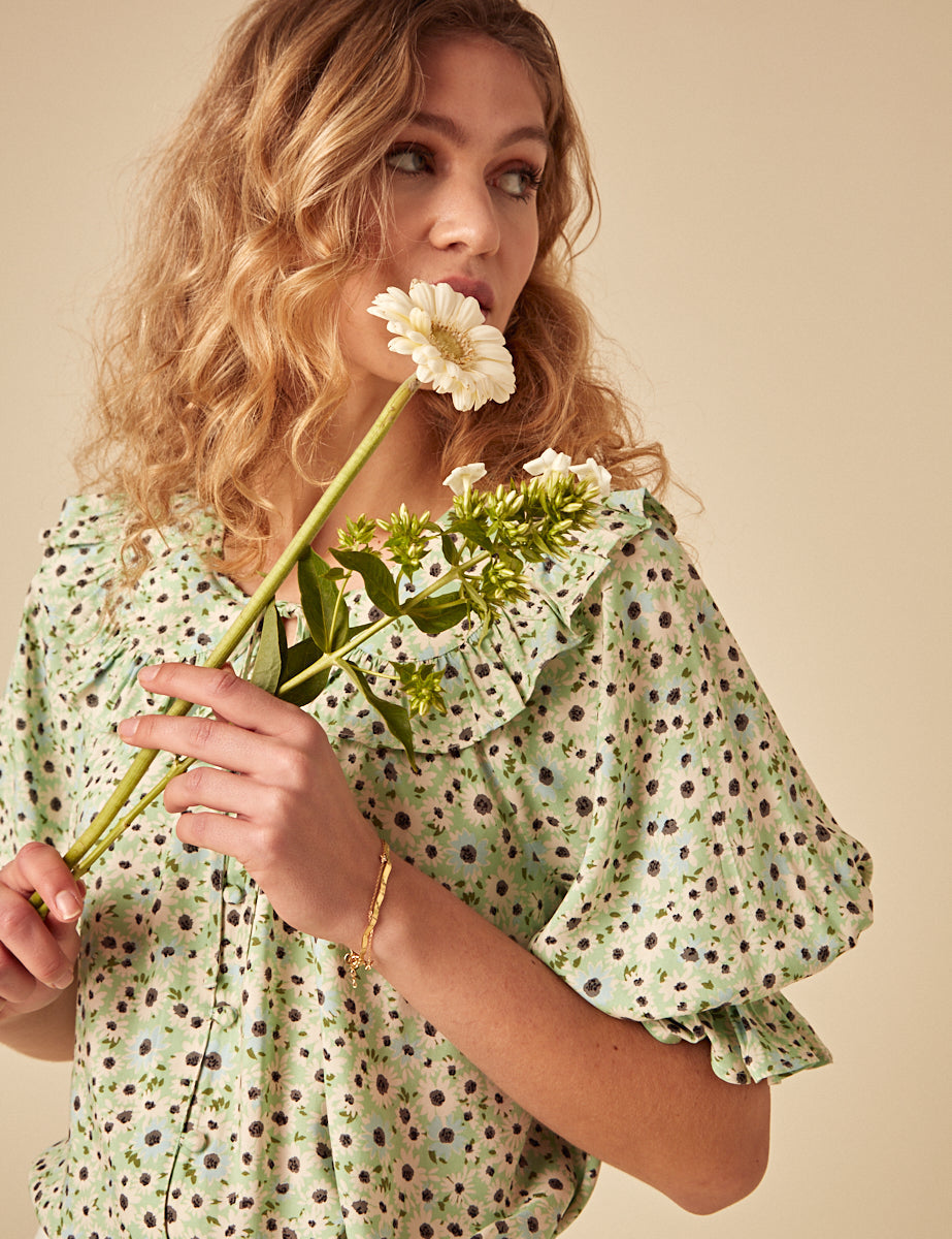 Green Ditsy Aliyah Top