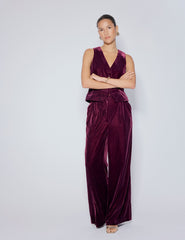 Burgundy Velvet Waistcoat